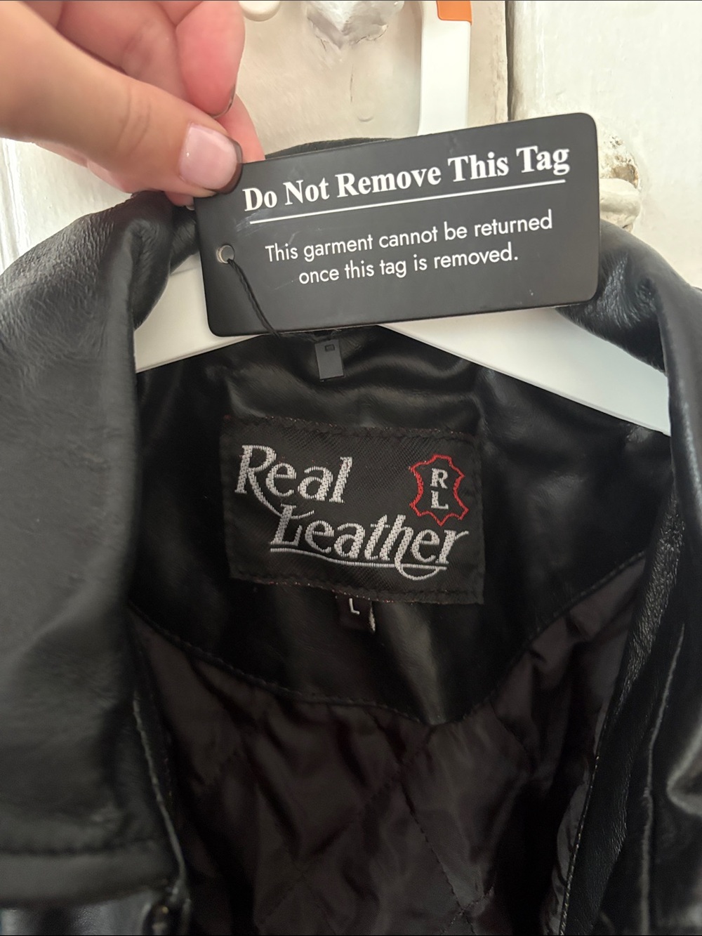 Women’s Black Leather Jacket - Classic Casual Coat - Picture 3 of 4